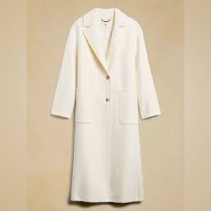 NWT Banana Republic Amina Wool Coat in Transition Cream White